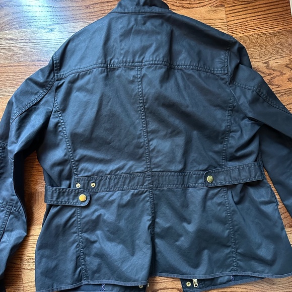 J Crew Resin coated black cotton Size XL jacket - Picture 2 of 6